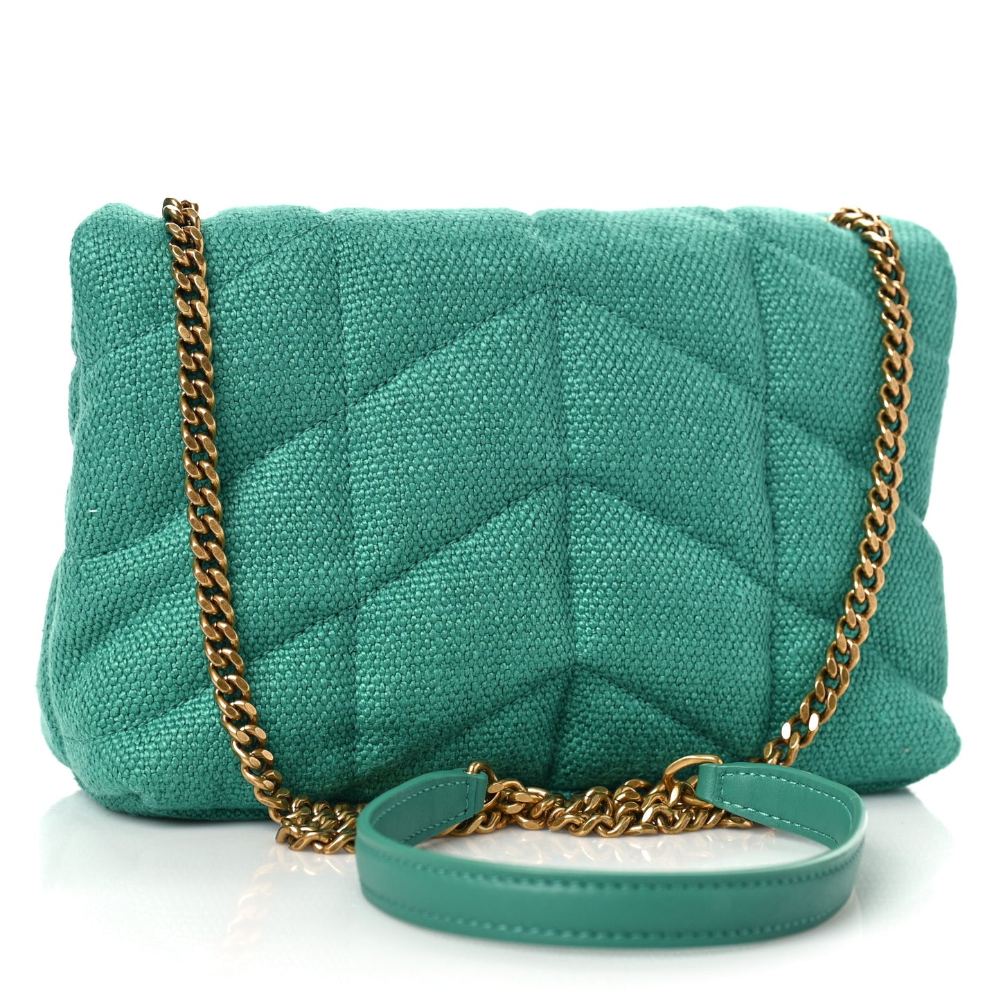 Canvas Quilted Toy Loulou Puffer Monogram Chain Satchel Basil