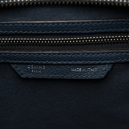 Celine Drummed Calfskin Mini Luggage Blue 6 of 13