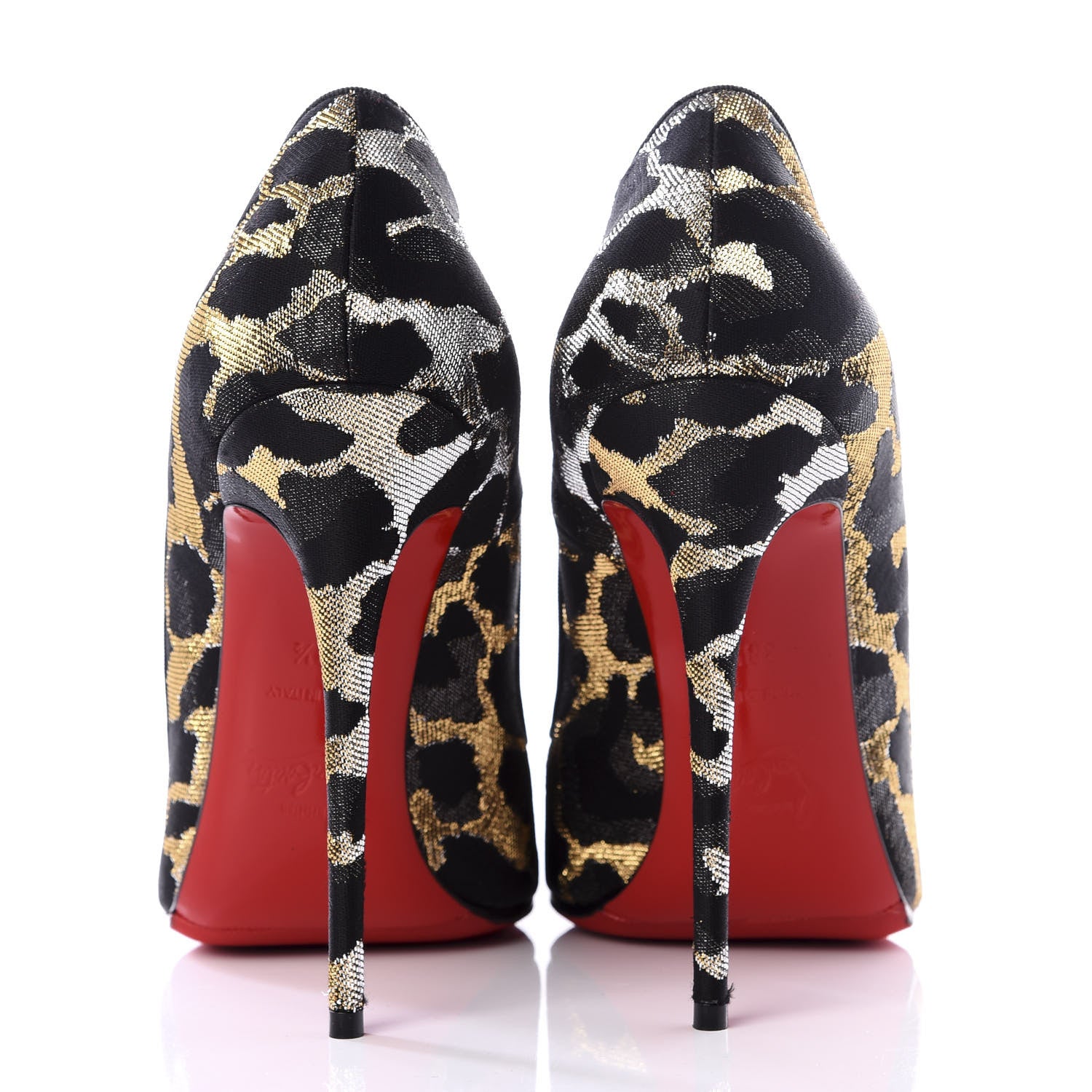 Christian Louboutin Lurex Feline So Kate 120 Pumps 38.5 Black Gold 7 of 10