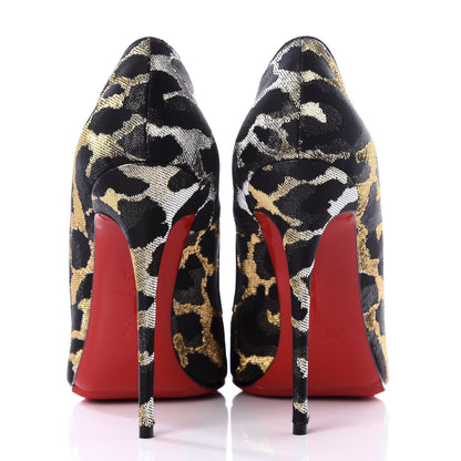 Christian Louboutin Lurex Feline So Kate 120 Pumps 38.5 Black Gold 7 of 10