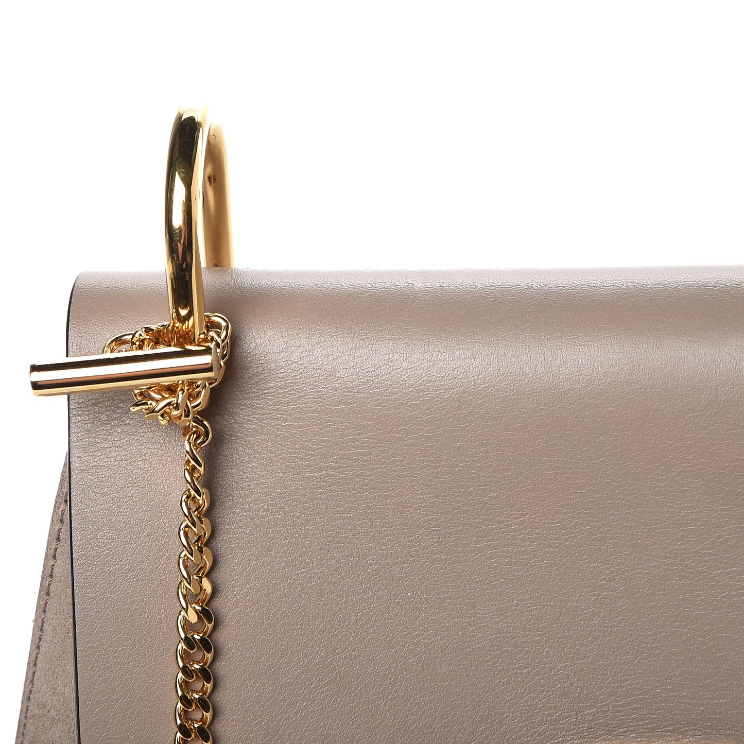 Suede Smooth Calfskin Drew Shoulder Bag Motty Grey