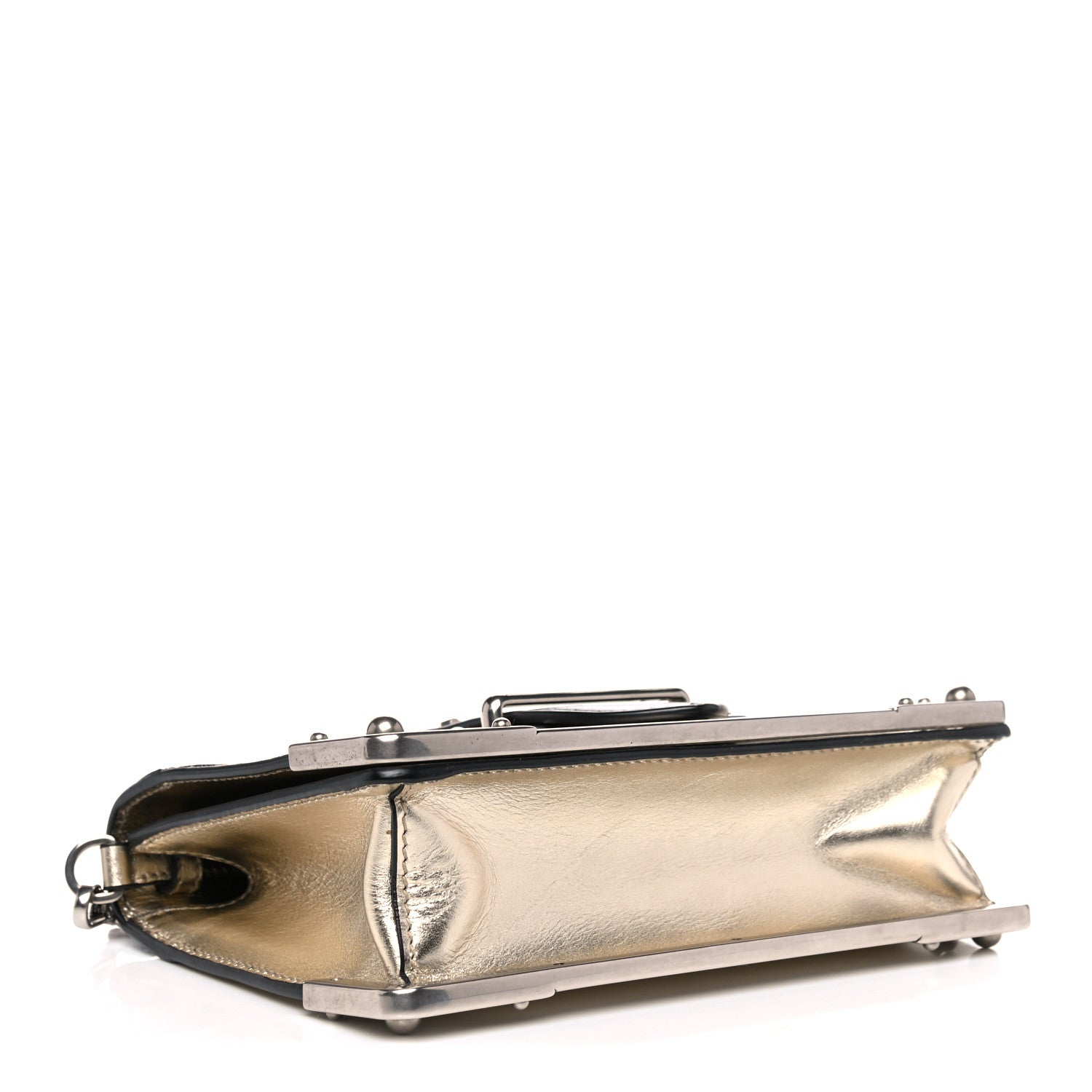 Prada Metallic City Calf Saffiano Cahier Bag Pirite Black 3 of 13