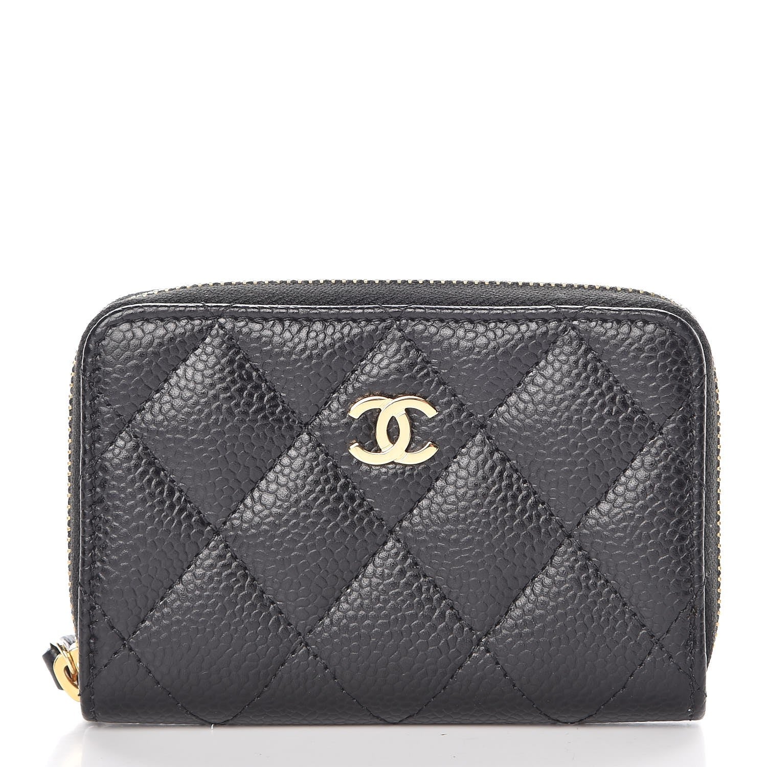 Chanel Caviar Quilted Zip Coin Purse Black 1 of 8