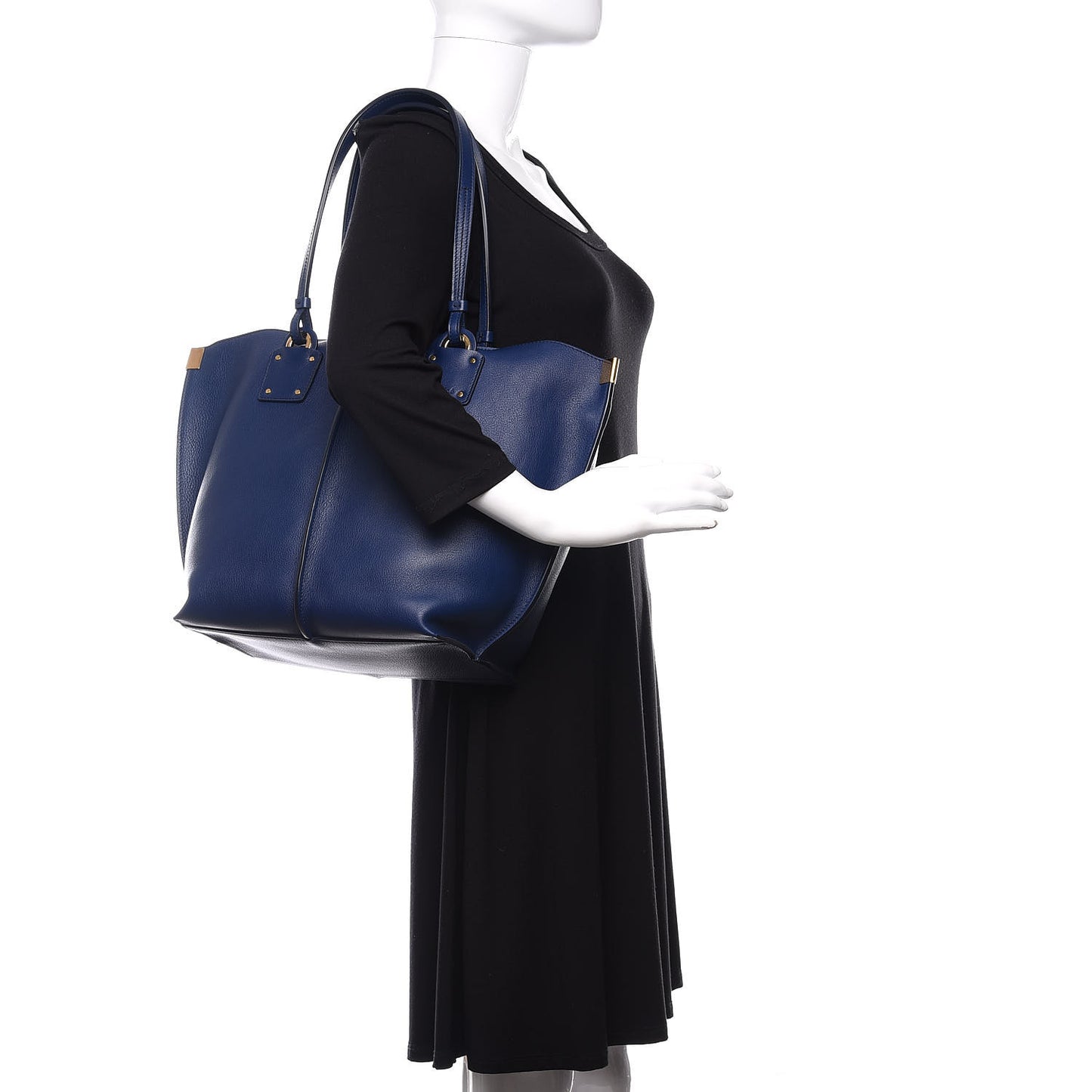 Smooth Calfskin Medium Vick Tote Captive Blue