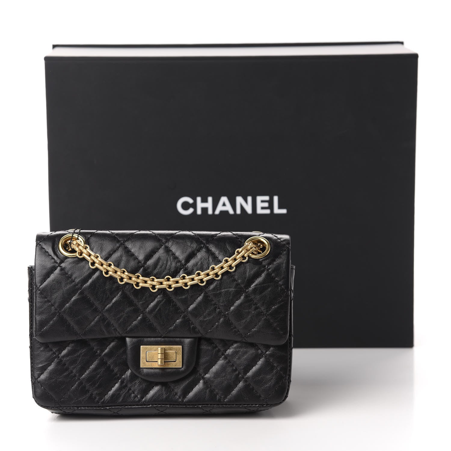 Chanel Aged Calfskin Quilted 2.55 Reissue Mini Flap Black 11 of 11