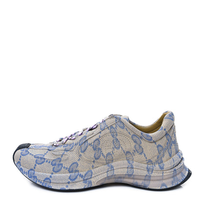 Gucci Ultralight Plume Calfskin Monogram Printed Mens Gucci Run Sneakers 9 Beige Blue 1 of 11