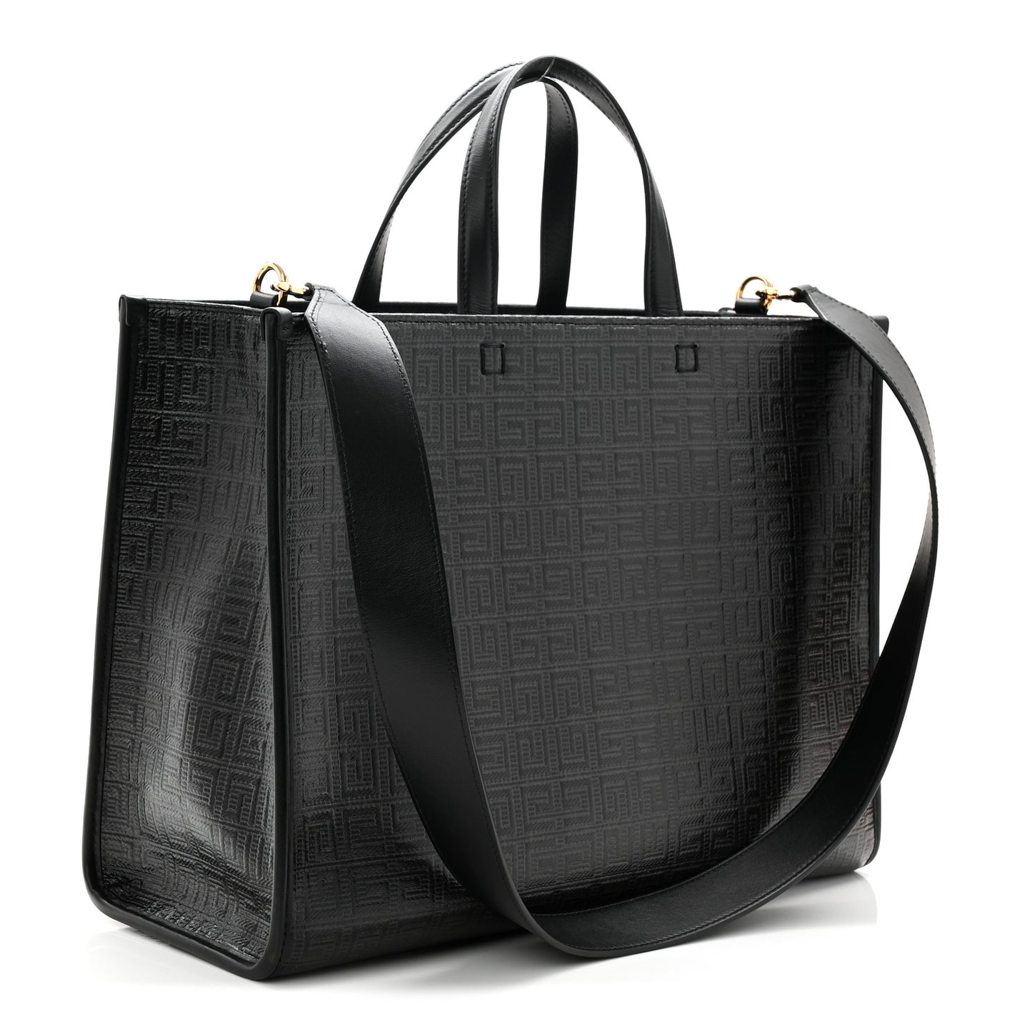 4G Coated Canvas Logo Medium G Tote Black