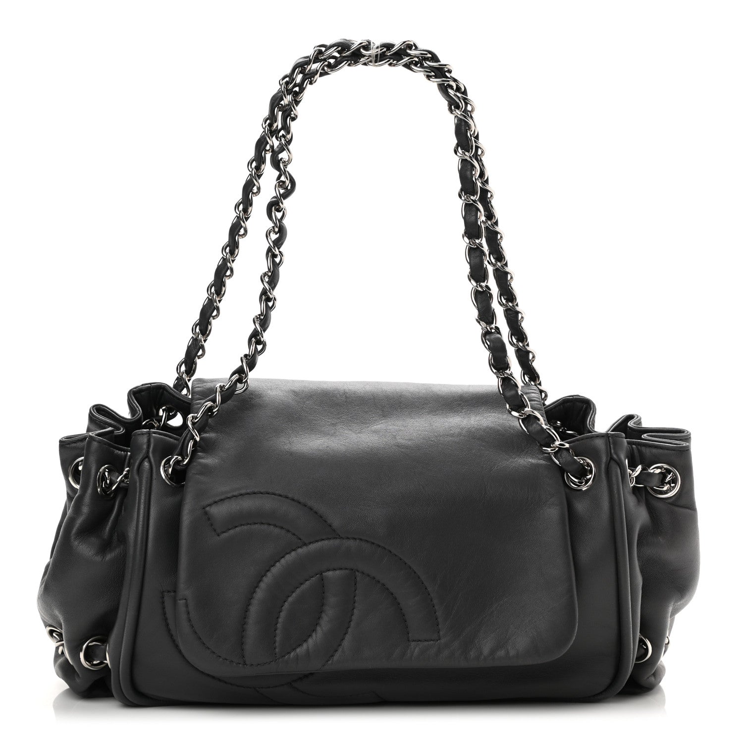 Chanel Lambskin Diagonal Ligne Accordion Flap Grey 1 of 10