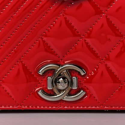 Chanel Patent Quilted Small Coco Boy Flap Red 8 of 11