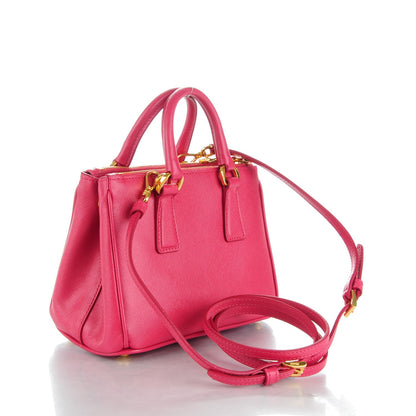 Prada Saffiano Mini Galleria Double Zip Tote Peonia 3 of 8