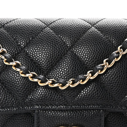 Chanel Caviar Quilted Glasses Case With Chain Black 9 of 12