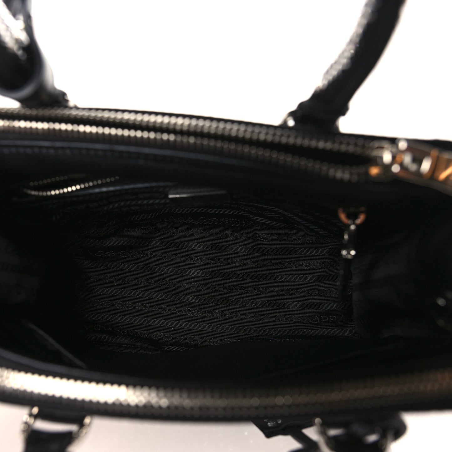 Satin Crystal Mini Galleria Double Zip Tote Metal
