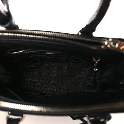 Prada Satin Crystal Mini Galleria Double Zip Tote Metal 5 of 9