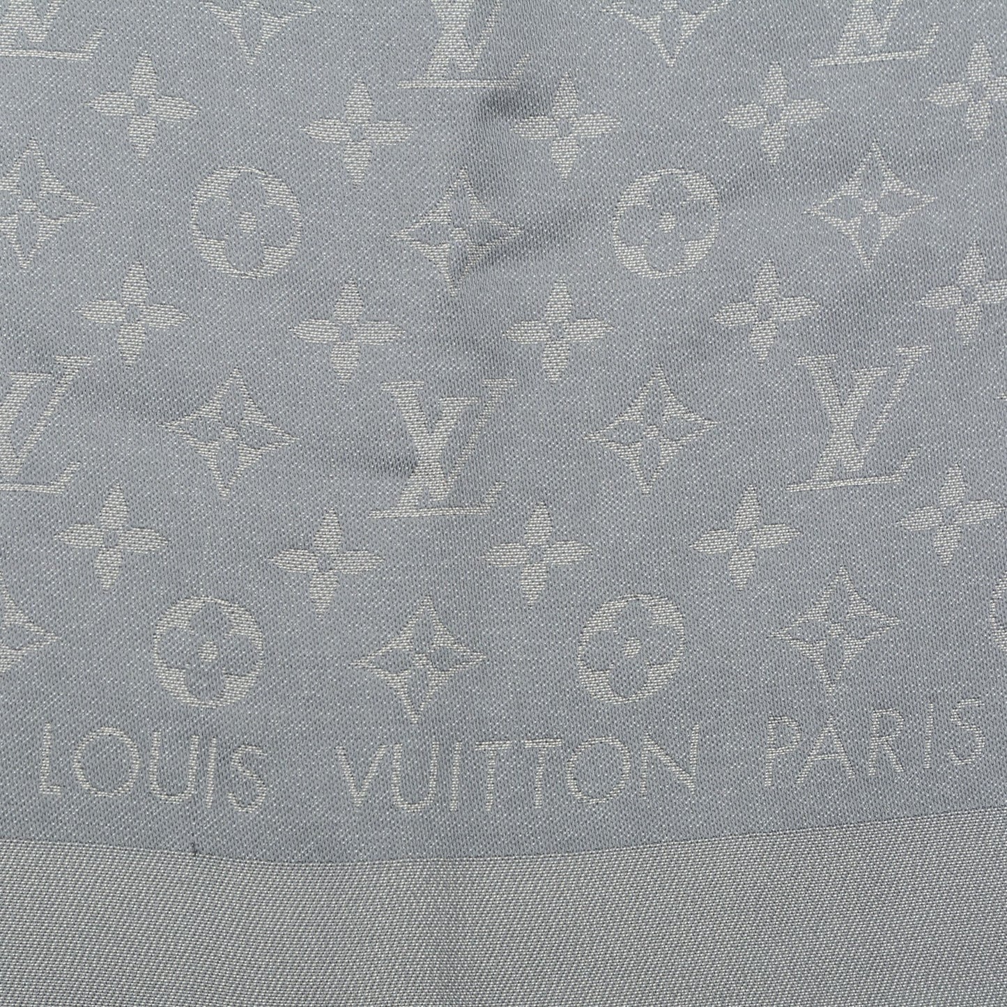 Silk Lurex Wool Monogram Shine Shawl Charcoal Grey