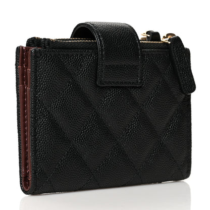 Chanel Caviar Quilted Compact Zipped Pocket Wallet Black 3 of 10