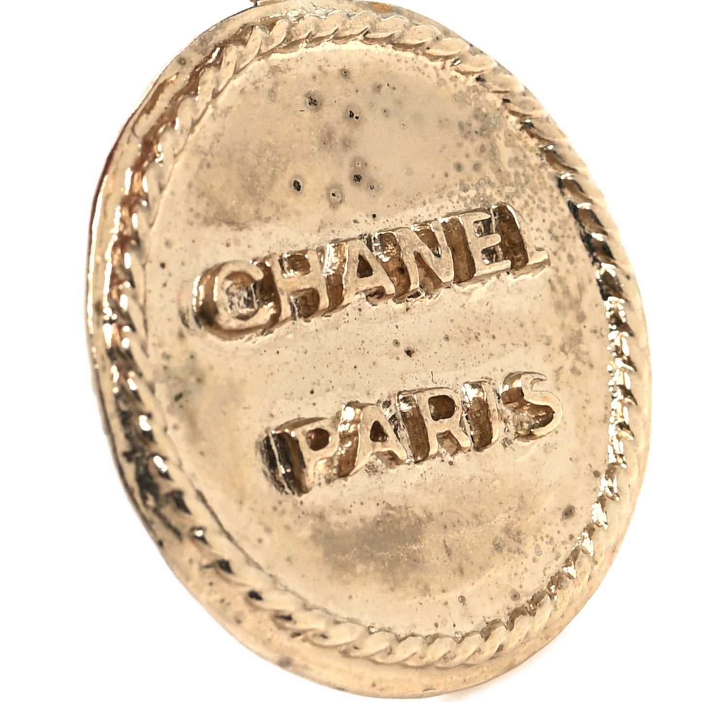 Coco Chanel CC Coins Key Chain Light Gold