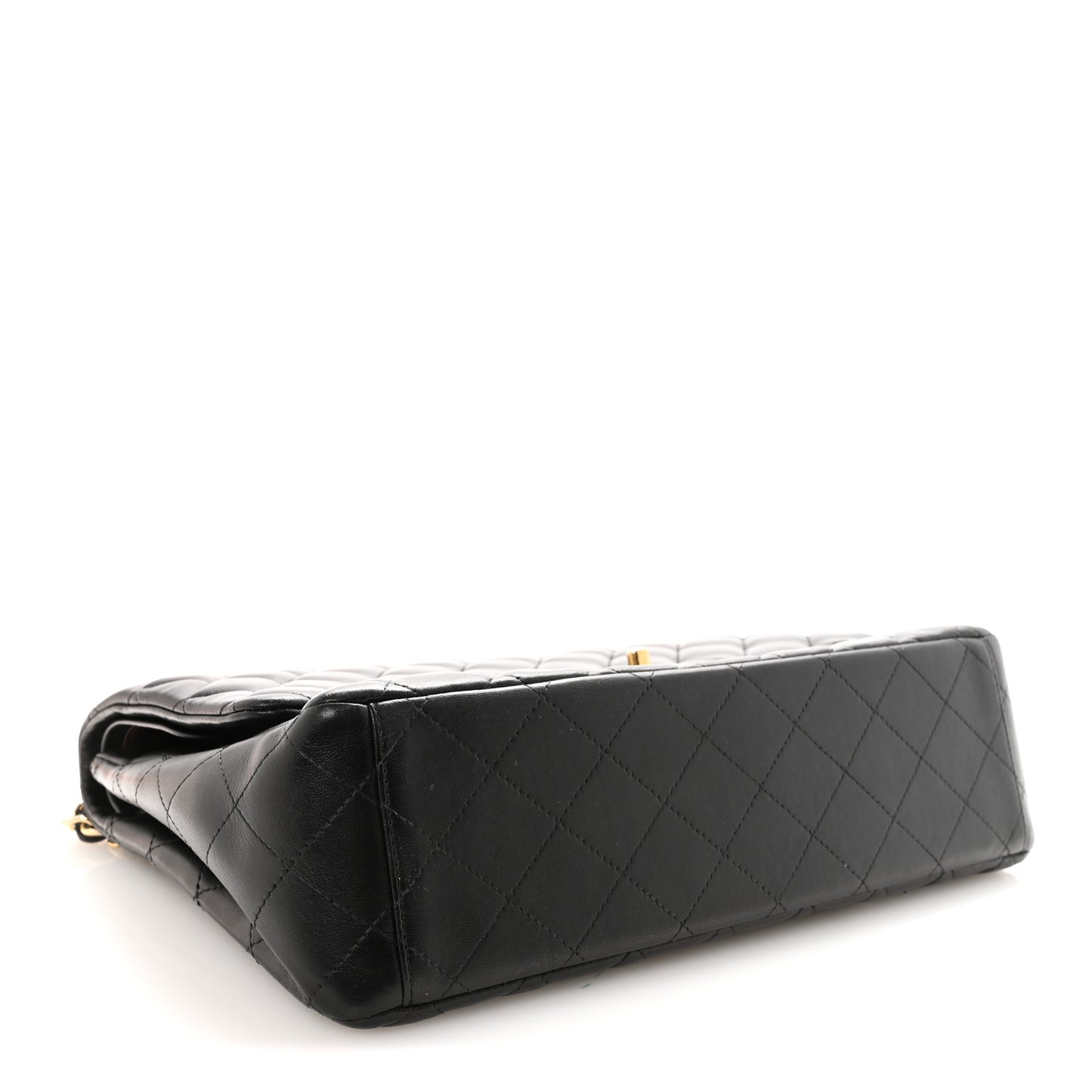 Lambskin Quilted Maxi Double Flap Black