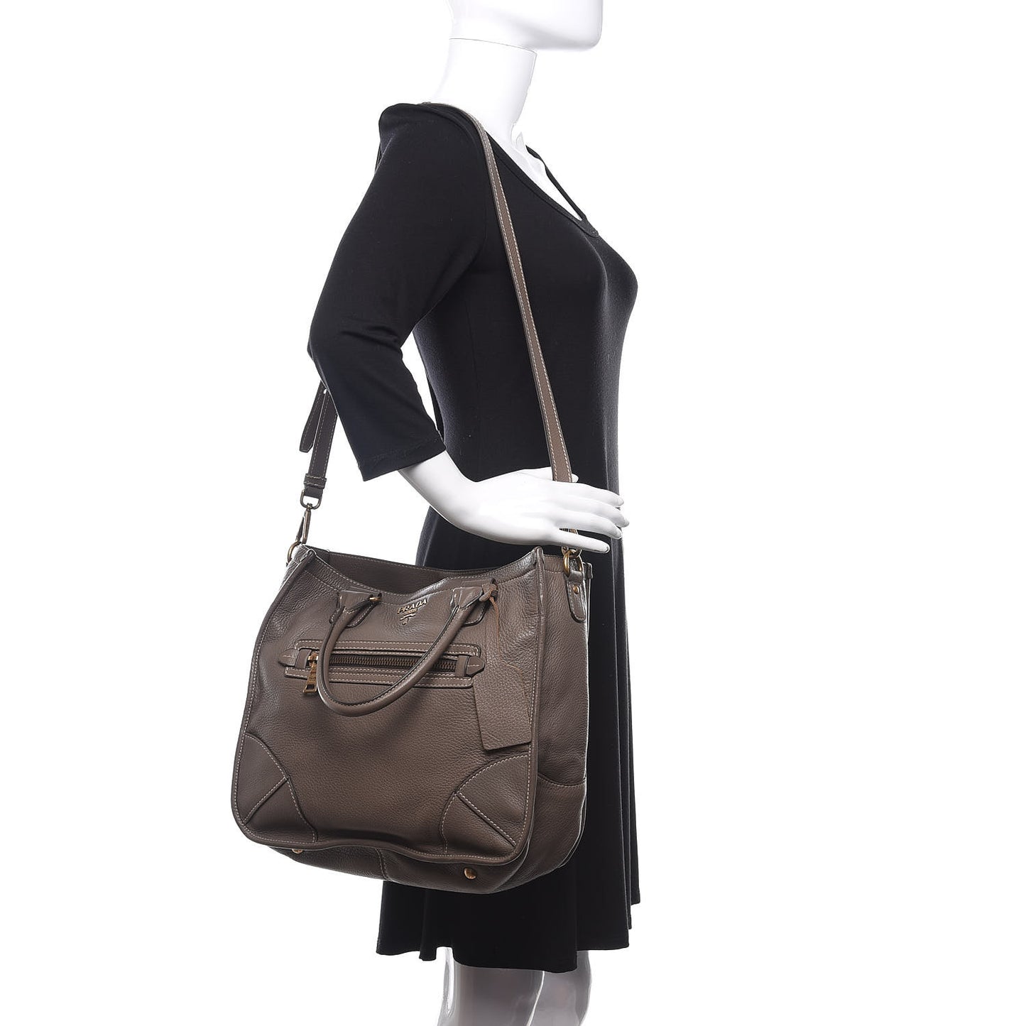 Cervo Deerskin Shoulder Bag Argilla