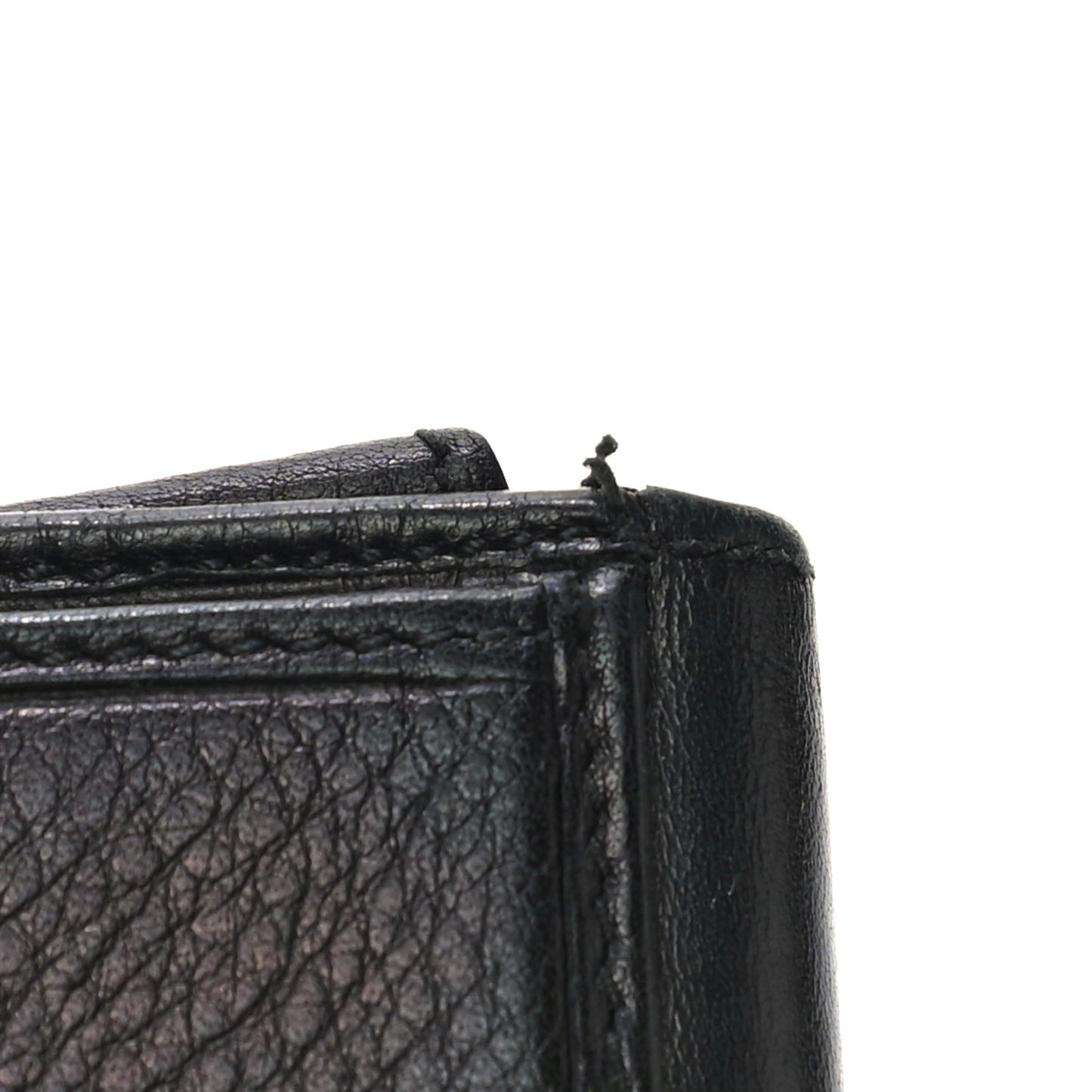 Calfskin Street Chic Compact Flap Wallet Black