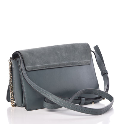 Chloe Suede Calfskin Small Faye Shoulder Bag Cloudy Blue 3 of 10