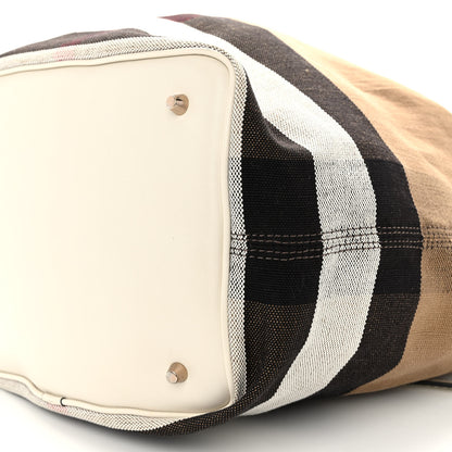 Burberry Canvas Mega Check Medium Ashby Hobo White 9 of 9