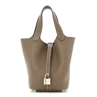 Hermes Taurillon Clemence Picotin Lock 18 PM Etoupe 1 of 10