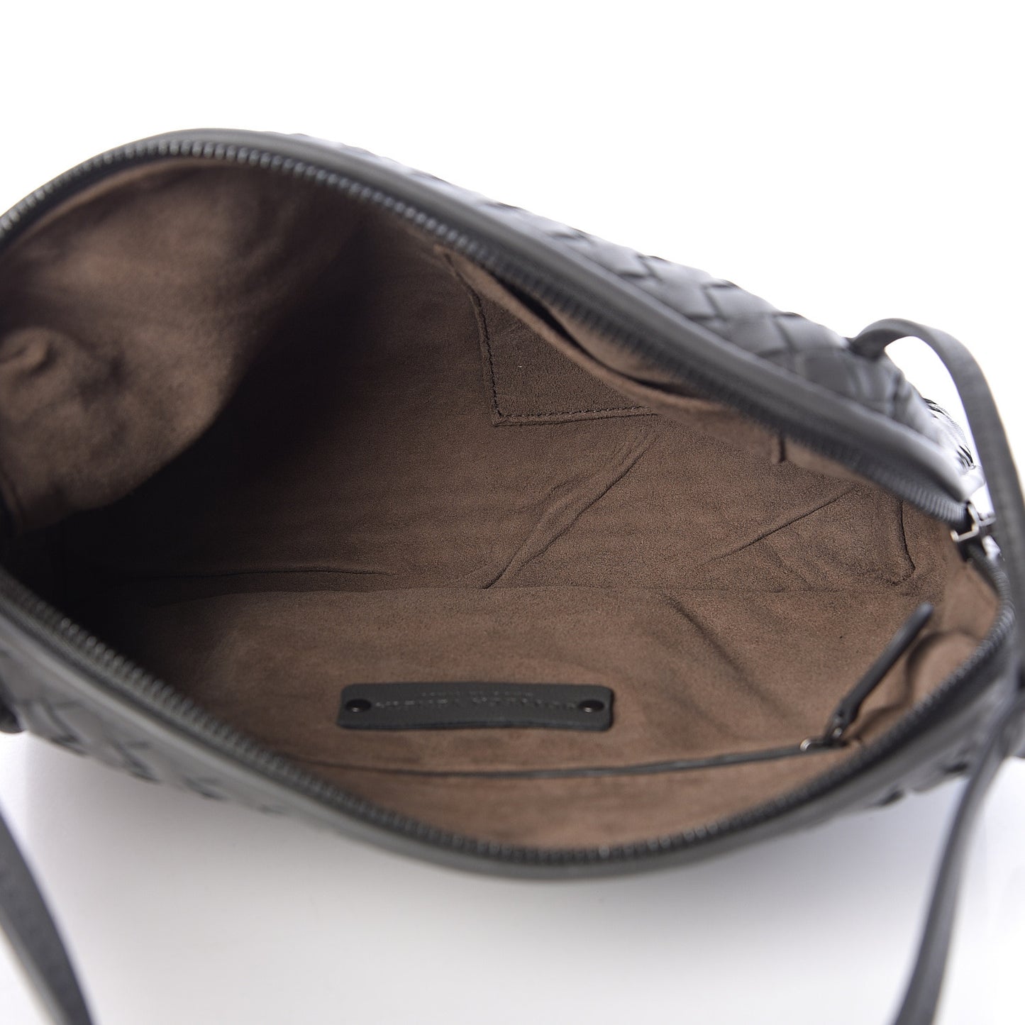 Nappa Intrecciato Pillow Crossbody Messenger Light Grey