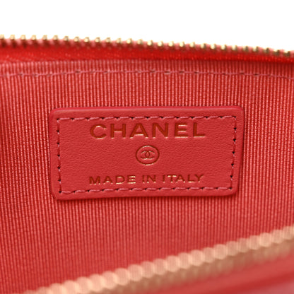 Chanel Iridescent Caviar Quilted Classic Zip Pouch Rose Pink 6 of 7