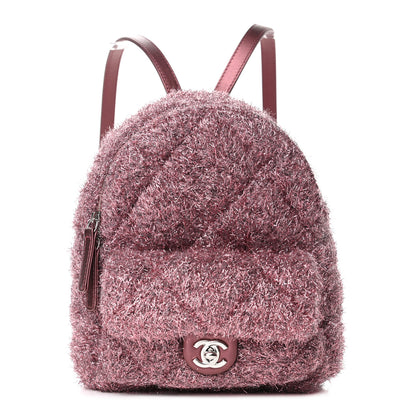 Chanel Lurex Knit Mini Pluto Glitter Backpack Pink 1 of 4