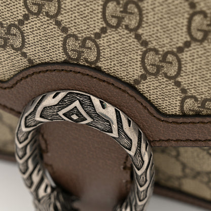 Gucci GG Supreme Monogram Textured Dollar Calfskin Top Handle Dionysus Shoulder Bag Beige Ebony New Acero 11 of 13
