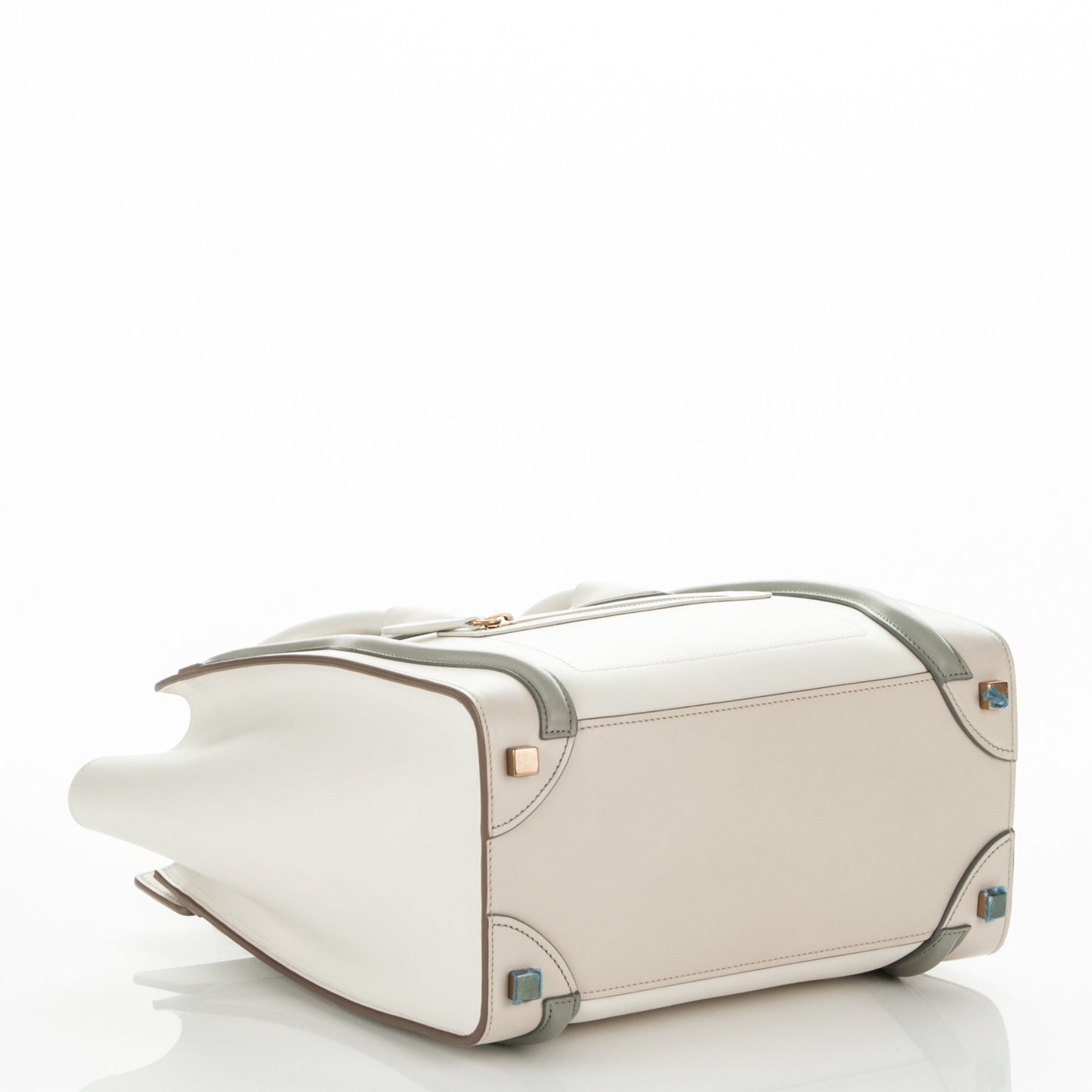 Shiny Smooth Calfskin Micro Tri-Color Luggage Natural