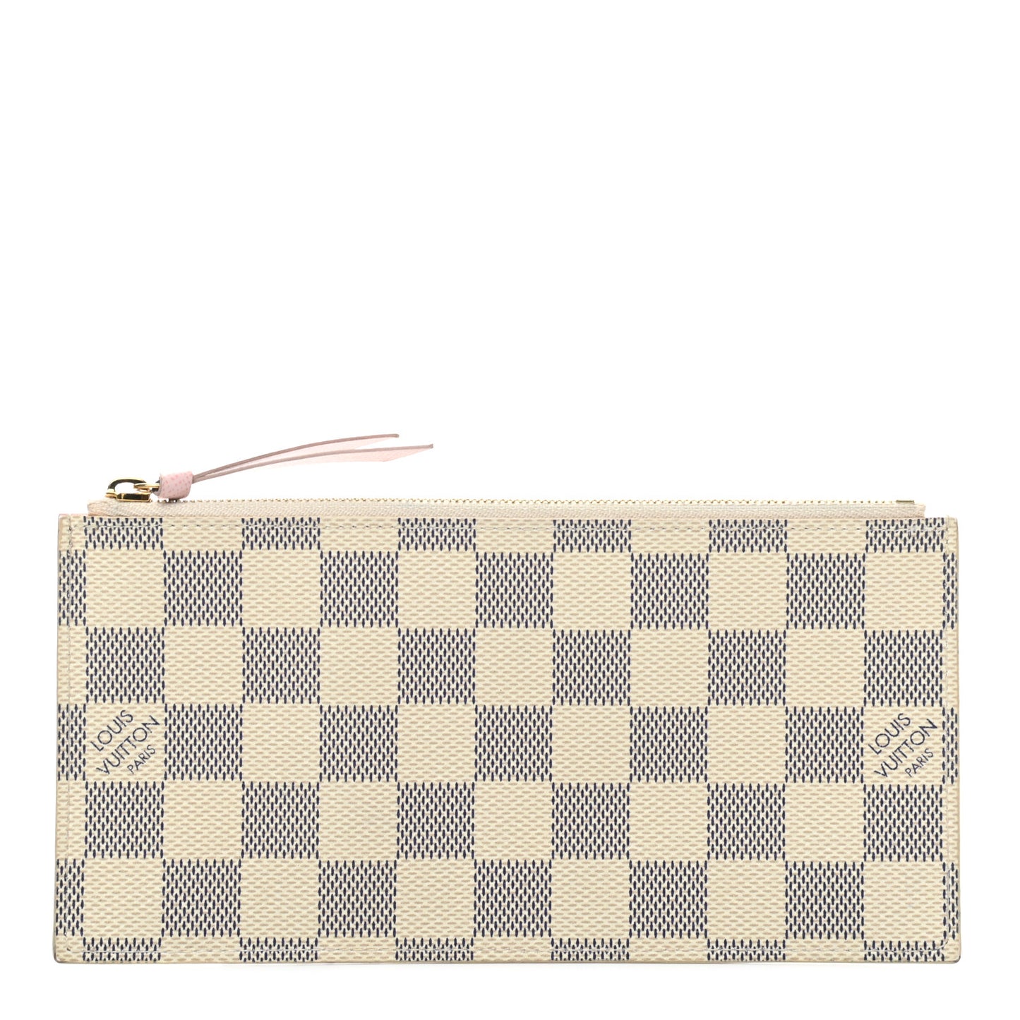 Damier Azur Felicie Chain Wallet Zippered Insert Rose Ballerine