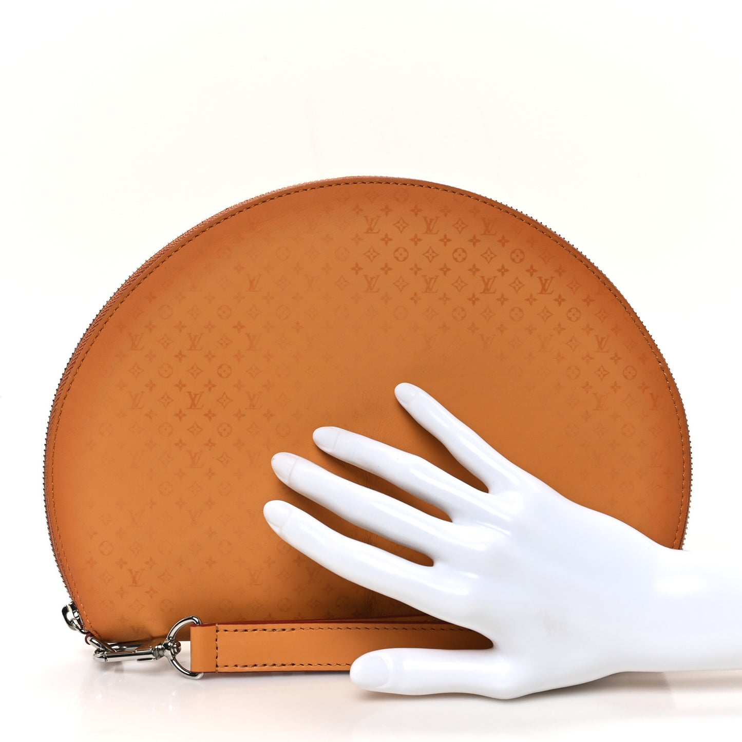 Calfskin Monogram Fortune Cookie Pouch Red