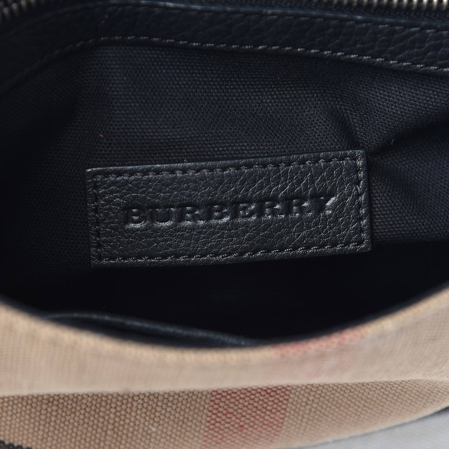 Mega Check Grainy Calfskin Gowan Messenger Bag Black