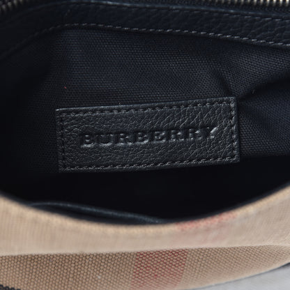 Burberry Mega Check Grainy Calfskin Gowan Messenger Bag Black 6 of 10