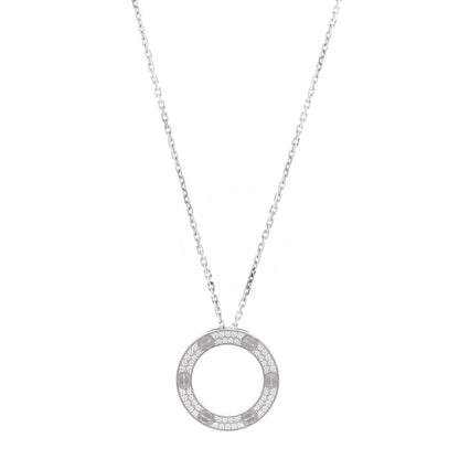 Cartier 18K White Gold Diamond LOVE Paved Necklace 1 of 7
