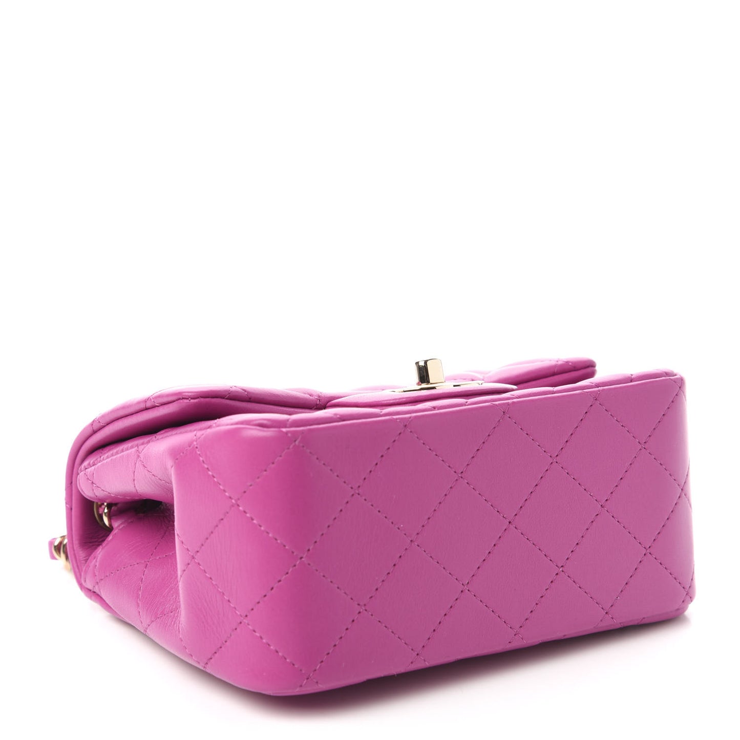 Lambskin Quilted Mini Square Flap Purple