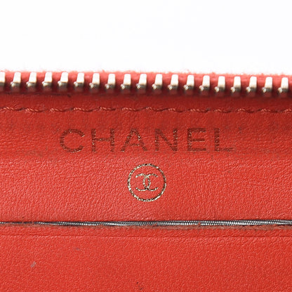 Chanel Lambskin Quilted Small Zip Around Wallet Red 6 of 13