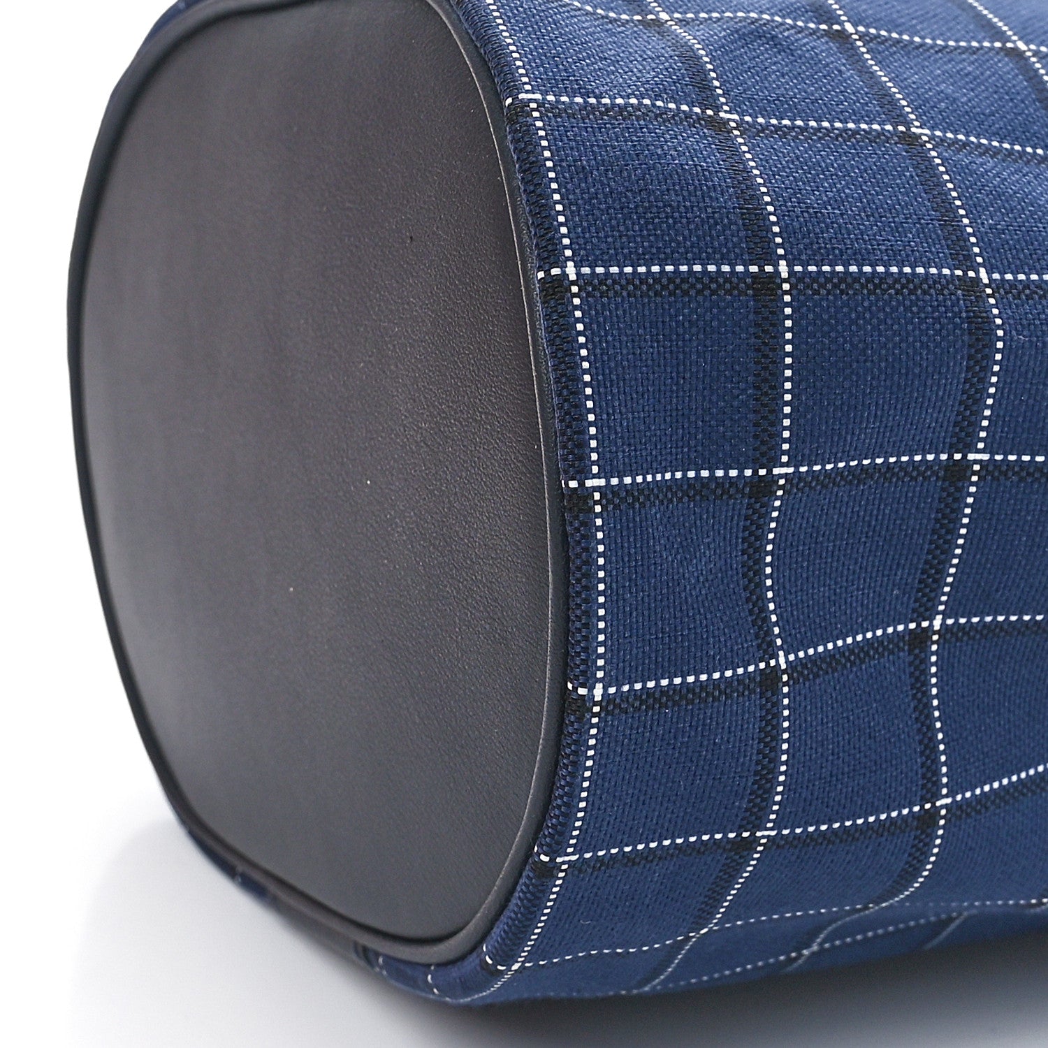 Hermes Tattersall Canvas Swift Trek-H Pouch Bleu Nuit White Black Caban 9 of 10