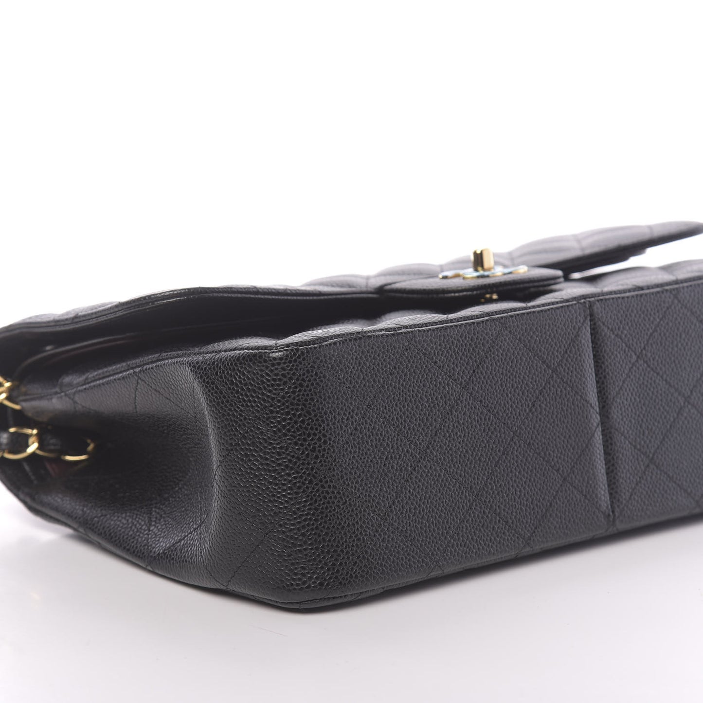 Caviar Quilted Jumbo Double Flap Black