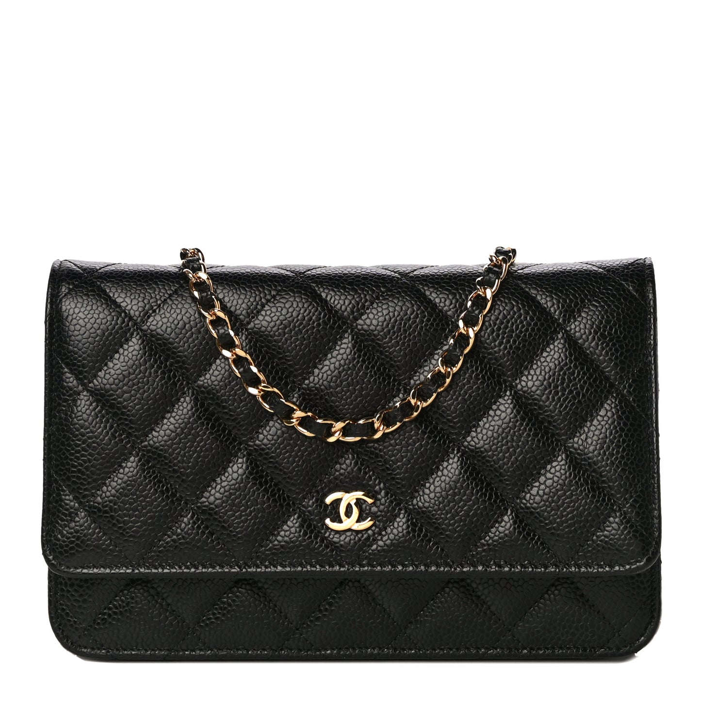 Caviar Quilted Wallet On Chain WOC Black