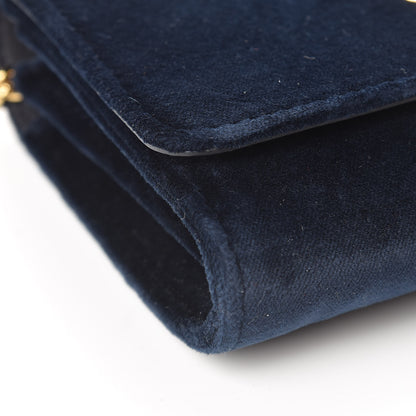 Fendi Velvet F is Wallet on Chain Blue 9 of 10
