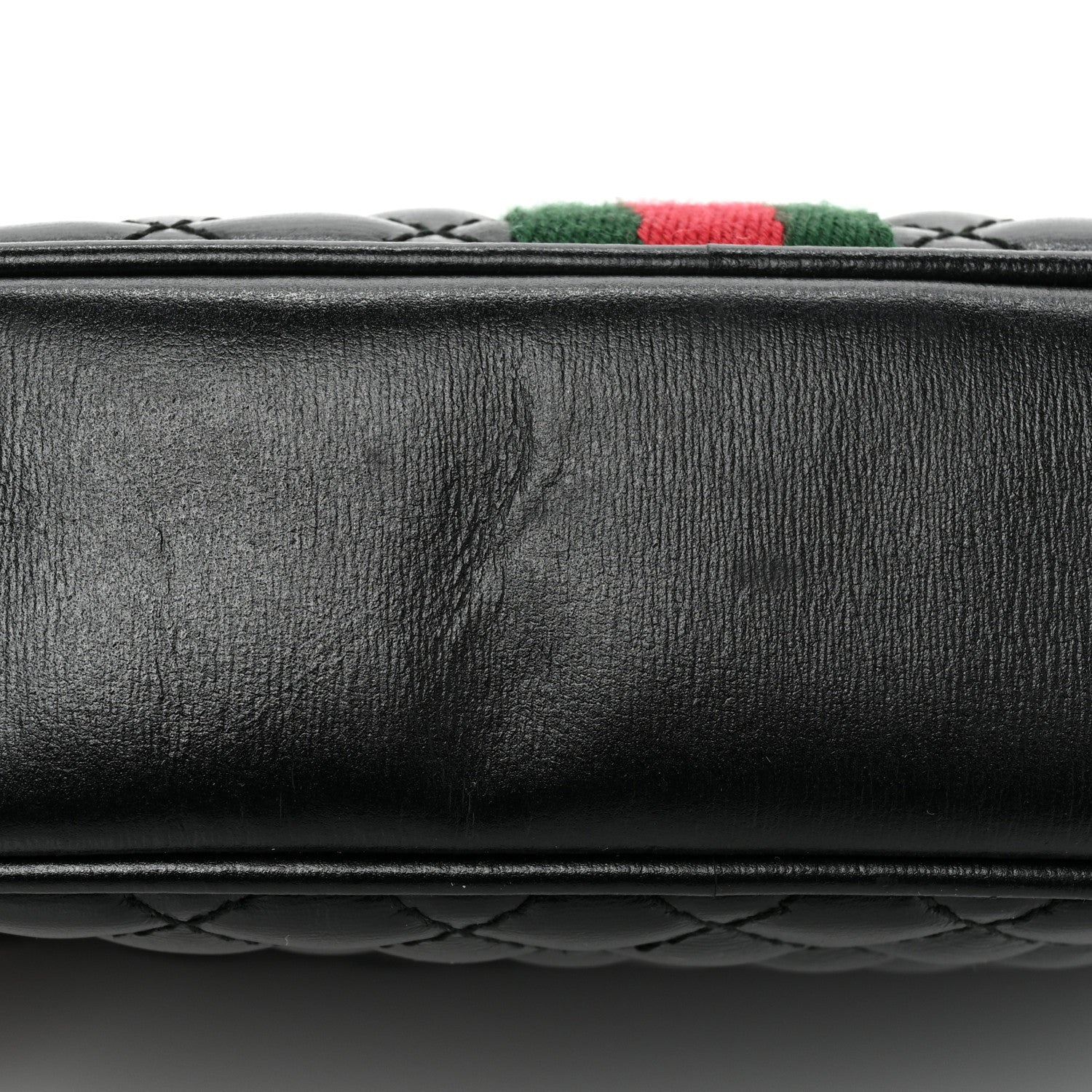 Gucci Calfskin Trapuntata Web Mini GG Shoulder Bag Black 9 of 10