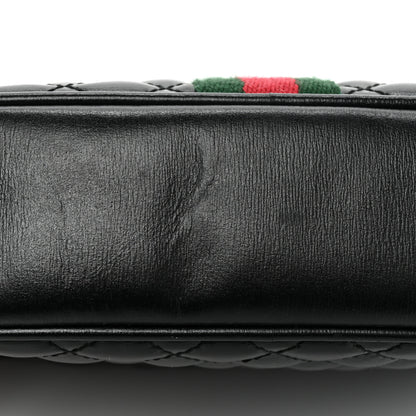 Gucci Calfskin Trapuntata Web Mini GG Shoulder Bag Black 9 of 10