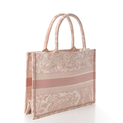Christian Dior Canvas Embroidered Medium Dioriviera Toile De Jouy Book Tote Rose 3 of 10