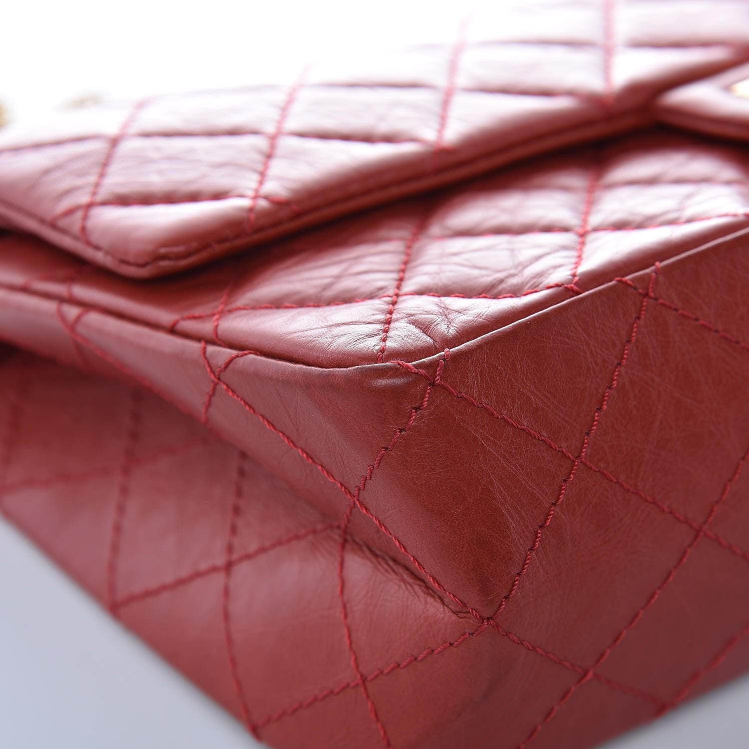 Chanel Aged Calfskin Quilted 2.55 Reissue 226 Flap Red 8 of 14