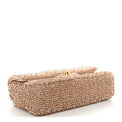 Chanel Sequin Knit Pearl Medium Flap Gold 4 of 10