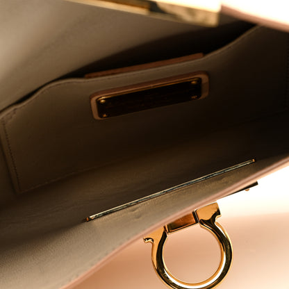 Salvatore Ferragamo Nuage Calfskin Afef Lock Story Gancini Clutch Beige 5 of 6