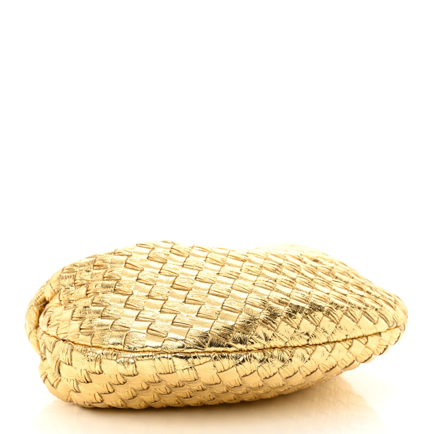 Bottega Veneta Laminated Calfskin Pressed Intreccio Mini Jodie Gold 4 of 10