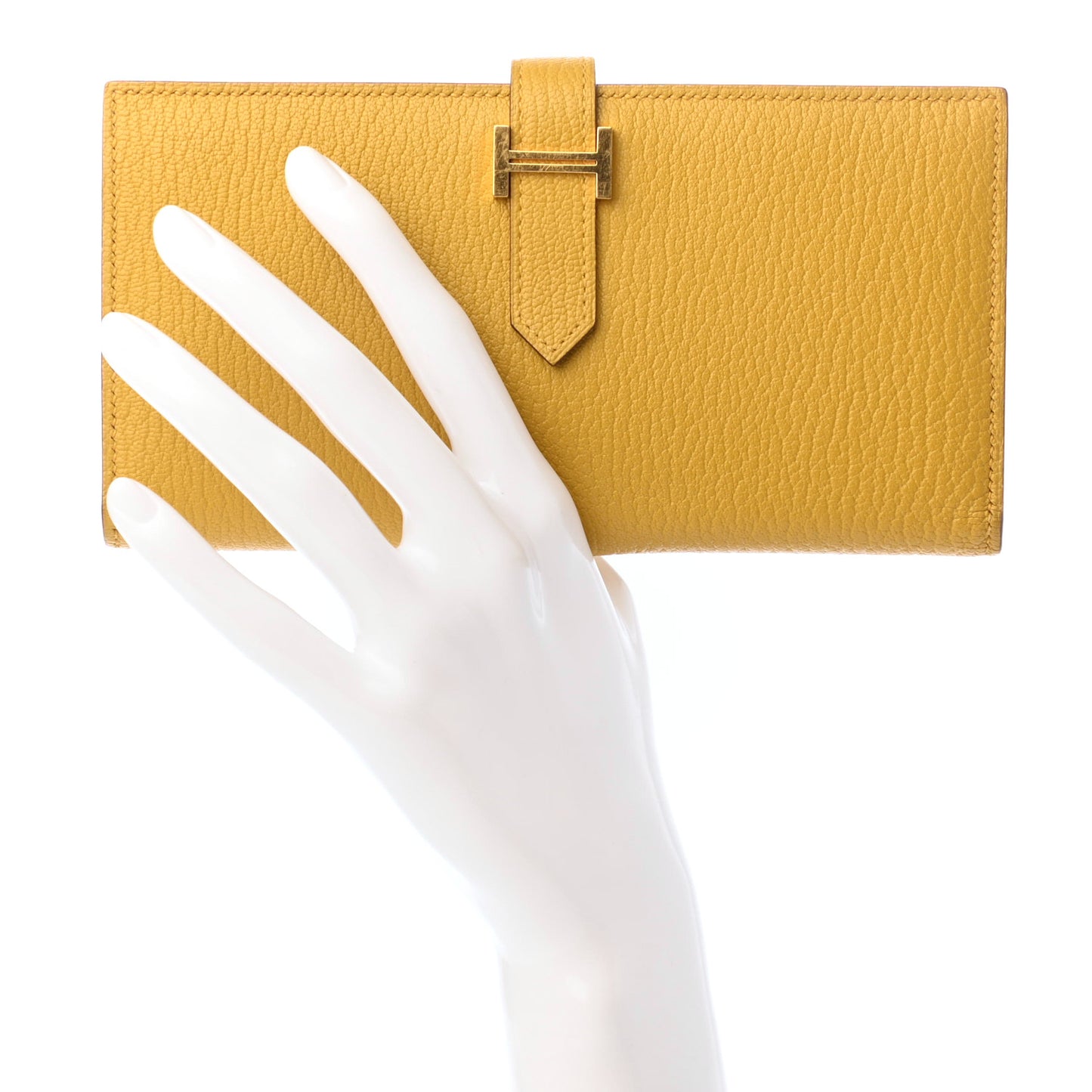 Chevre Mysore Bearn Gusset Wallet Jaune Ambre